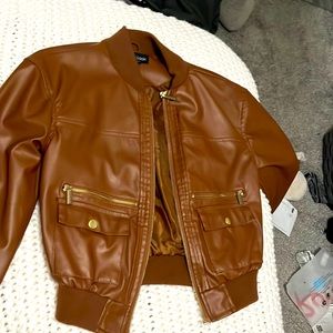 Brown leather jacket